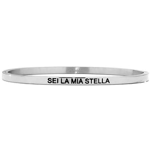 Bracciale rigido in acciaio inossidabile con incisione - "Sei la mia stella" -Beloved_gioielli