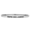 Bracciale rigido in acciaio inossidabile con incisione - "Sempre con il sorriso" -Beloved_gioielli