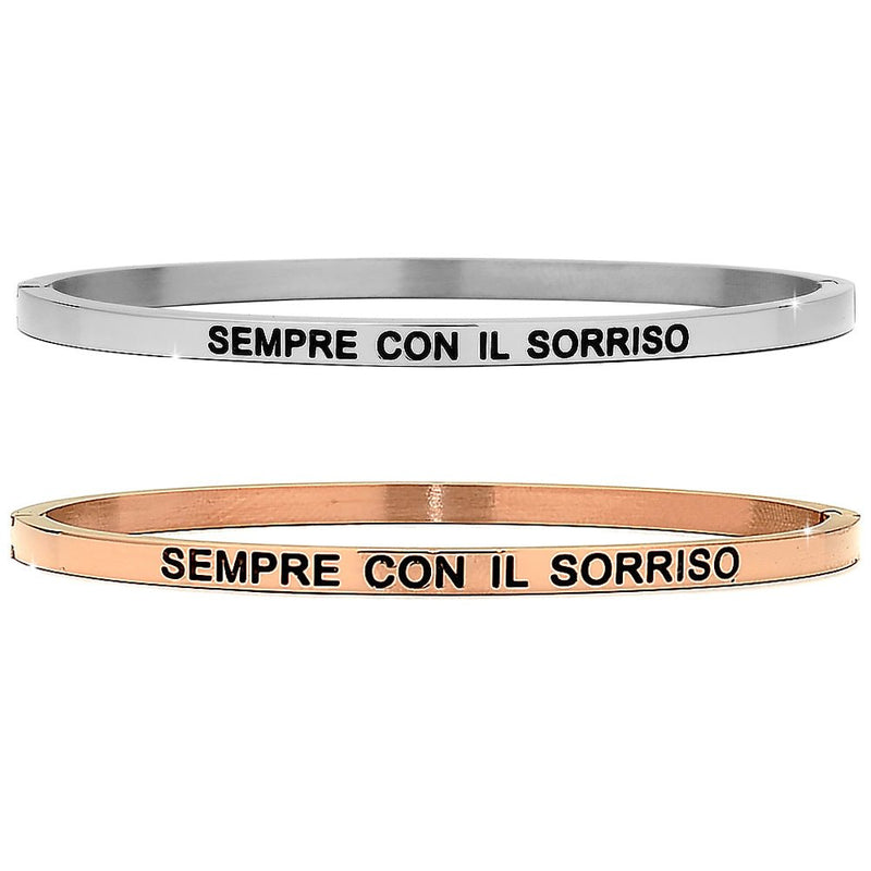 Bracciale rigido in acciaio inossidabile con incisione - 