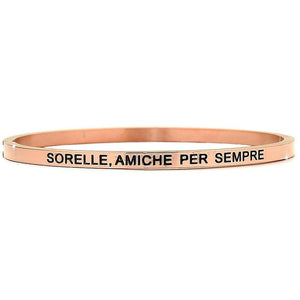 Bracciale rigido in acciaio inossidabile con incisione - "Sorelle amiche per sempre" -Beloved_gioielli