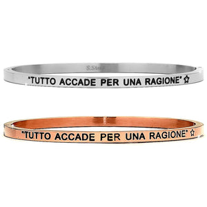 Bracciale rigido in acciaio inossidabile con incisione - "Tutto accade per una ragione" -Beloved_gioielli