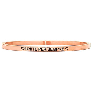 Bracciale rigido in acciaio inossidabile con incisione - "Unite per sempre" -Beloved_gioielli