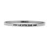 Bracciale rigido in acciaio inossidabile con incisione - "Vivi la vita che ami" -Beloved_gioielli