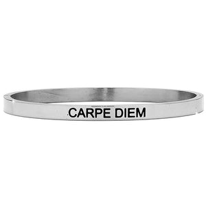 Bracciale rigido in acciaio inossidabile uomo con incisione - "CARPE DIEM" -Beloved_gioielli