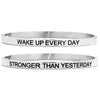 Bracciale rigido in acciaio inossidabile uomo con incisione - "WAKE UP EVERY DAY..." -Beloved_gioielli