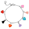 Bracciale SUMMER VIBES con charm smaltati e nappine - Cuori -Beloved_gioielli