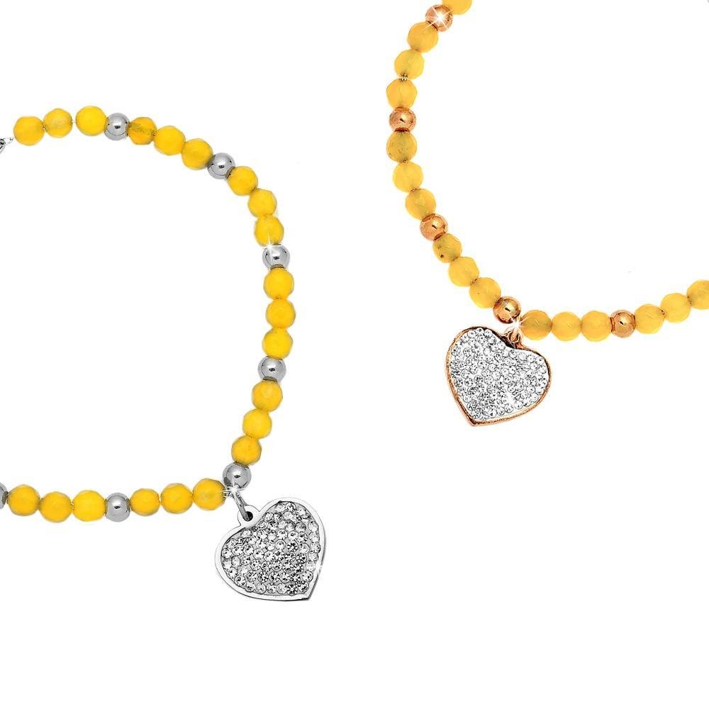 Bracciale SUMMER VIBES con cristalli Gold - Cuore -Beloved_gioielli