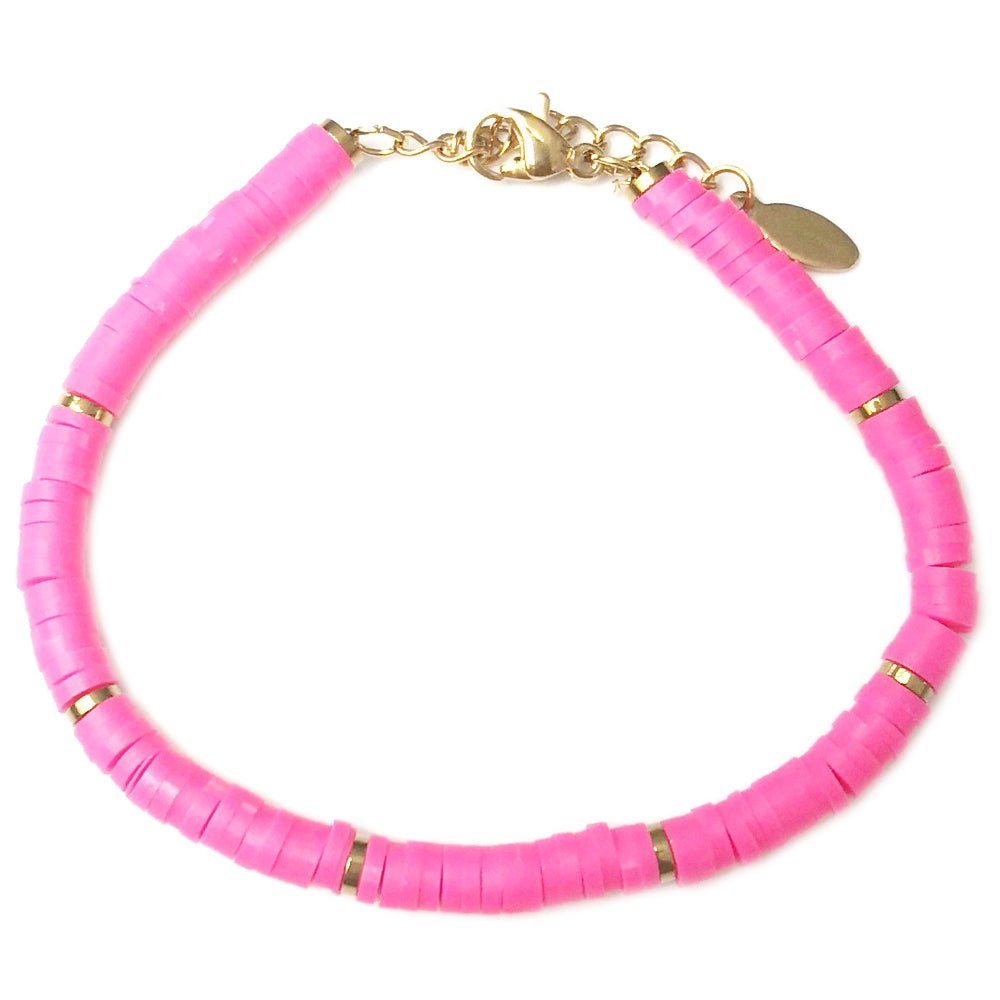 Bracciale SUMMER VIBES Rubber in acciaio - Gold e Fucsia -Beloved_gioielli