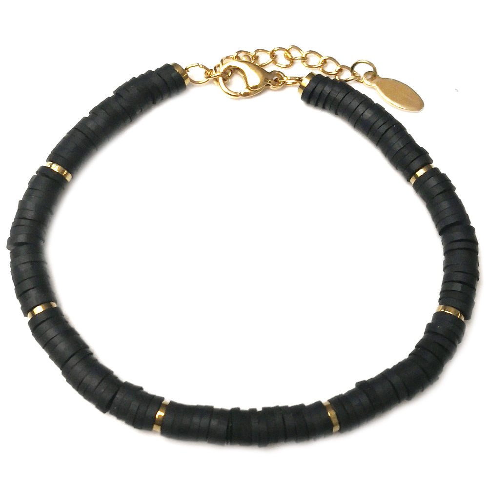 Bracciale SUMMER VIBES Rubber in acciaio - Gold e Nero -Beloved_gioielli