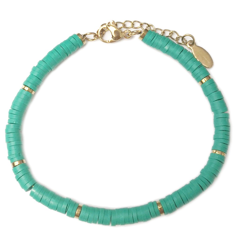 Bracciale SUMMER VIBES Rubber in acciaio - Gold e Verde -Beloved_gioielli