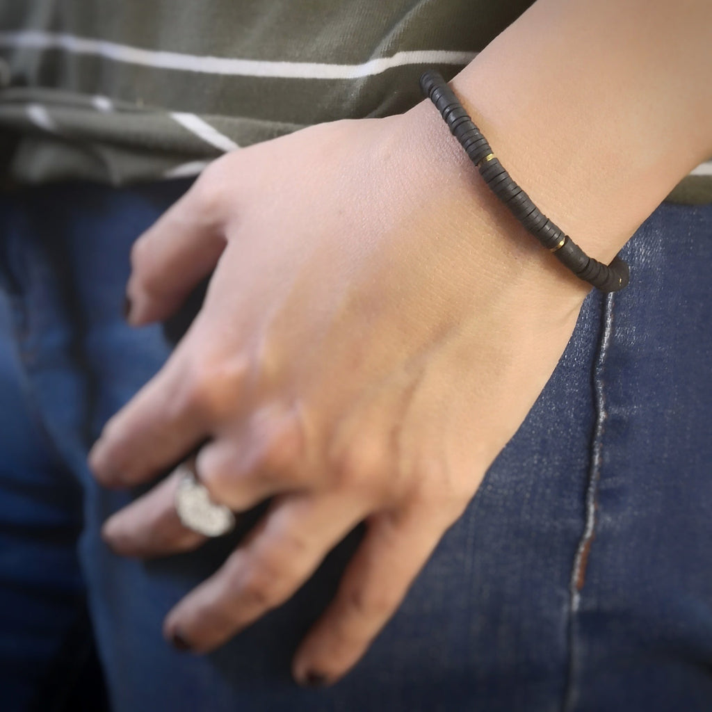 Bracciale SUMMER VIBES Rubber in acciaio - Silver e Nero -Beloved_gioielli