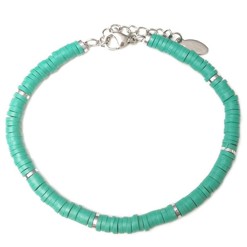 Bracciale SUMMER VIBES Rubber in acciaio - Silver e Verde -Beloved_gioielli