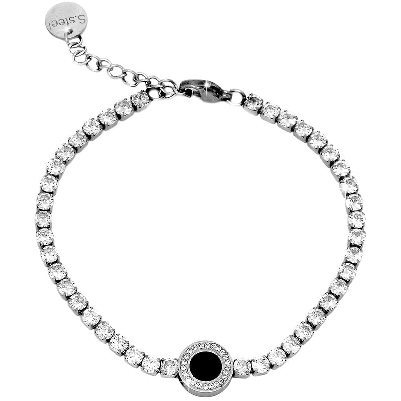 Bracciale Tennis con cristalli bianchi - Round -Beloved_gioielli