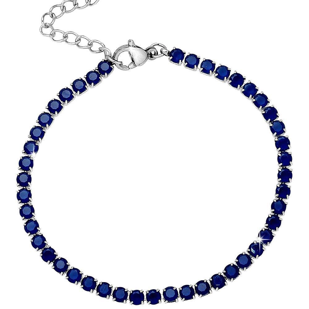 Bracciale Tennis con cristalli - Blu -Beloved_gioielli