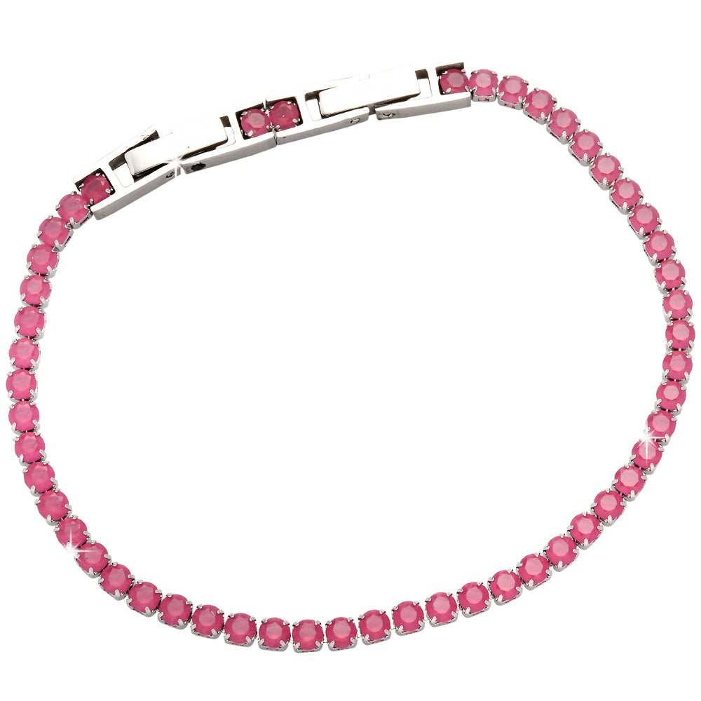 Bracciale Tennis Deluxe confort fit - Rosa scuro -Beloved_gioielli