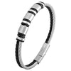 Bracciale Torchon uomo in acciaio e silicone - Silver -Beloved_gioielli