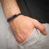 Bracciale Torchon uomo in acciaio e silicone - Silver e Blu -Beloved_gioielli