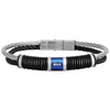 Bracciale Torchon uomo in acciaio e silicone - Silver e Blu -Beloved_gioielli