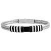 Bracciale Torchon uomo in acciaio e silicone - Silver e Nero -Beloved_gioielli