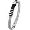 Bracciale Torchon uomo in acciaio e silicone - Silver e Nero -Beloved_gioielli