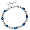 Bracciale unisex con sfere in acciaio - colore Silver e Blu -Beloved_gioielli
