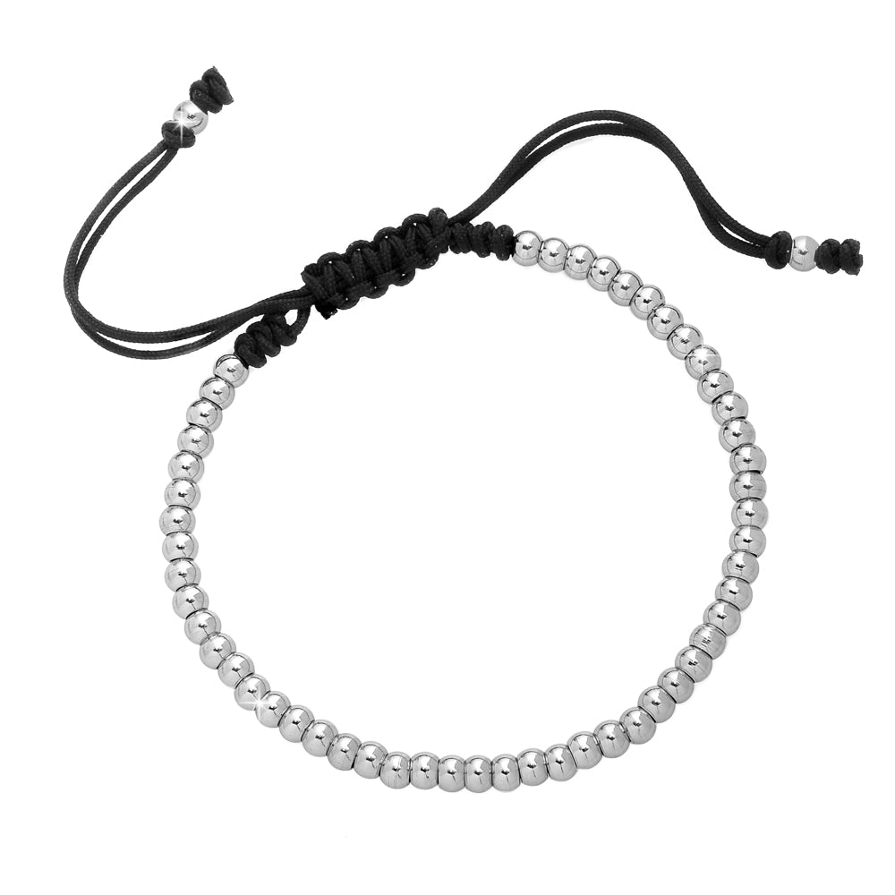 Bracciale uomo con chiusura con cordino - silver -Beloved_gioielli