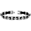 Bracciale uomo con maglie in acciaio silver e silicone nero -Beloved_gioielli