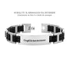 Bracciale uomo con maglie in silicone nero e acciaio - Piastrina silver -Beloved_gioielli