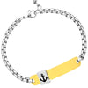 Bracciale uomo con targhetta e simbolo - Ancora Colore Silver e Gold -Beloved_gioielli