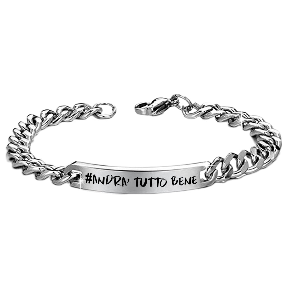 Bracciale uomo in acciaio - #ANDRATUTTOBENE -Beloved_gioielli