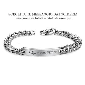 Bracciale uomo in acciaio - personalizzabile con incisione -Beloved_gioielli