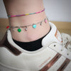Cavigliera con castoni e charms smaltati colorati - Silver Cuori -Beloved_gioielli