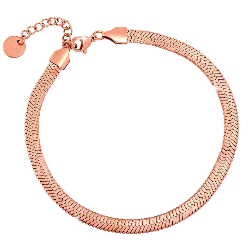 Cavigliera in acciaio con catena Piattina Rose gold -Beloved_gioielli