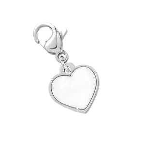 Charm pendente con moschettone a forma di Cuore Madreperla -Beloved_gioielli