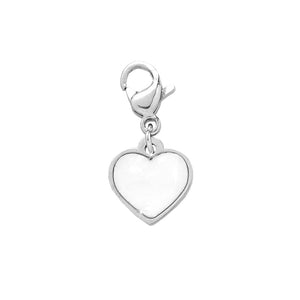 Charm pendente con moschettone a forma di Cuore Madreperla -Beloved_gioielli