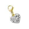 Charm pendente con moschettone e cristalli bianchi Cuore - Scegli la colorazione -Beloved_gioielli