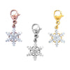 Charm pendente con moschettone e cristalli bianchi Fiocco di neve - Scegli la colorazione -Beloved_gioielli