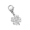 Charm pendente con moschettone e cristalli bianchi Quadrifoglio - Scegli la colorazione -Beloved_gioielli