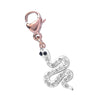 Charm pendente con moschettone e cristalli bianchi Serpente - Scegli la colorazione -Beloved_gioielli