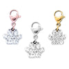 Charm pendente con moschettone e cristalli bianchi Zampa - Scegli la colorazione -Beloved_gioielli