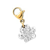 Charm pendente con moschettone e cristalli bianchi Zampa - Scegli la colorazione -Beloved_gioielli