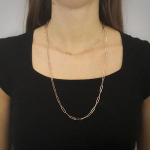 Collana componibile con maglia a profilo squadrato in acciaio colore Rose gold - Scegli la lunghezza all'interno -Beloved_gioielli