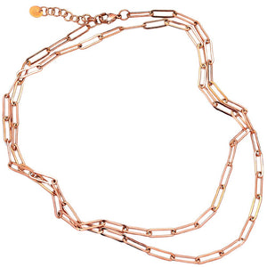 Collana componibile con maglia a profilo squadrato in acciaio colore Rose gold - Scegli la lunghezza all'interno -Beloved_gioielli