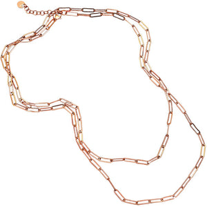 Collana componibile con maglia a profilo squadrato in acciaio colore Rose gold - Scegli la lunghezza all'interno -Beloved_gioielli