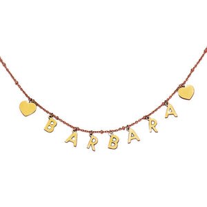 Collana componibile e personalizzabile - Nome o Parola - catenina e lettere Rose Gold -Beloved_gioielli