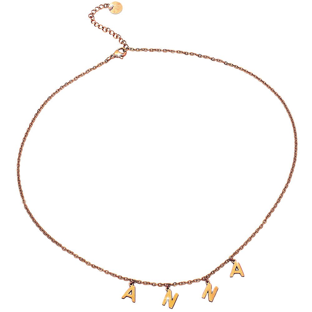 Collana componibile e personalizzabile - Nome o Parola - catenina e lettere Rose Gold -Beloved_gioielli