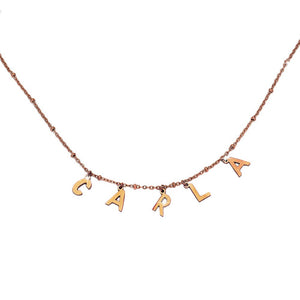 Collana componibile e personalizzabile - Nome o Parola - catenina e lettere Rose Gold -Beloved_gioielli