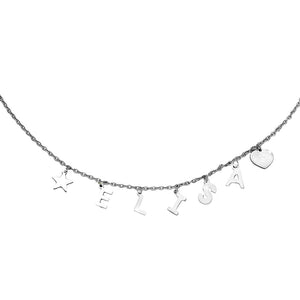 Collana componibile e personalizzabile - Nome o Parola - catenina e lettere Silver -Beloved_gioielli