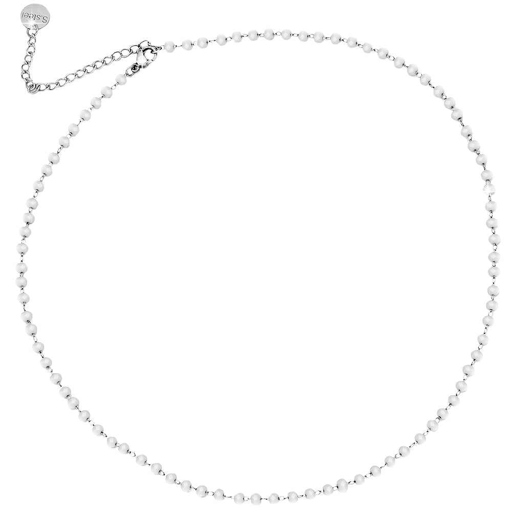 Collana componibile e personalizzabile - Nome o Parola - Cristalli bianchi lettere Silver -Beloved_gioielli