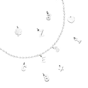 Collana componibile e personalizzabile - Nome o Parola - Cristalli bianchi lettere Silver -Beloved_gioielli